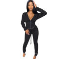 C7259 Latest Women Winter Bomber Jacket Puff Sleeve Corset Top Clothes Blouses Outfits 2 Piece Stacked Pants Joggers Suits Set